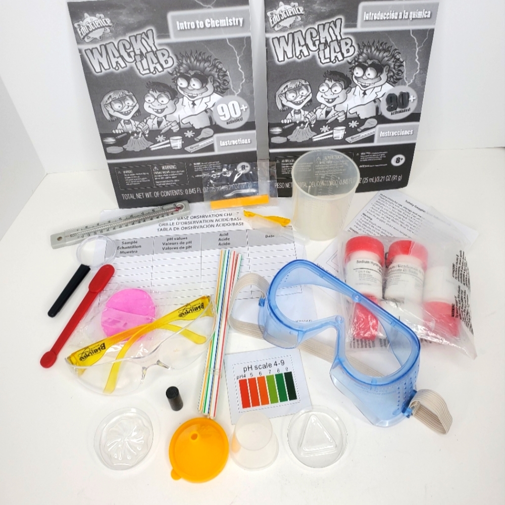 22‎ Pc. EduScience Wacky Lab Kids Intro Chemistry Interactive Set Incomplete